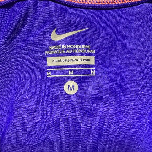 Nike Women's Hydro Rash Guard Short Sleeve Blue and Pink Full Zip - Size Medium - Picture 7 of 9